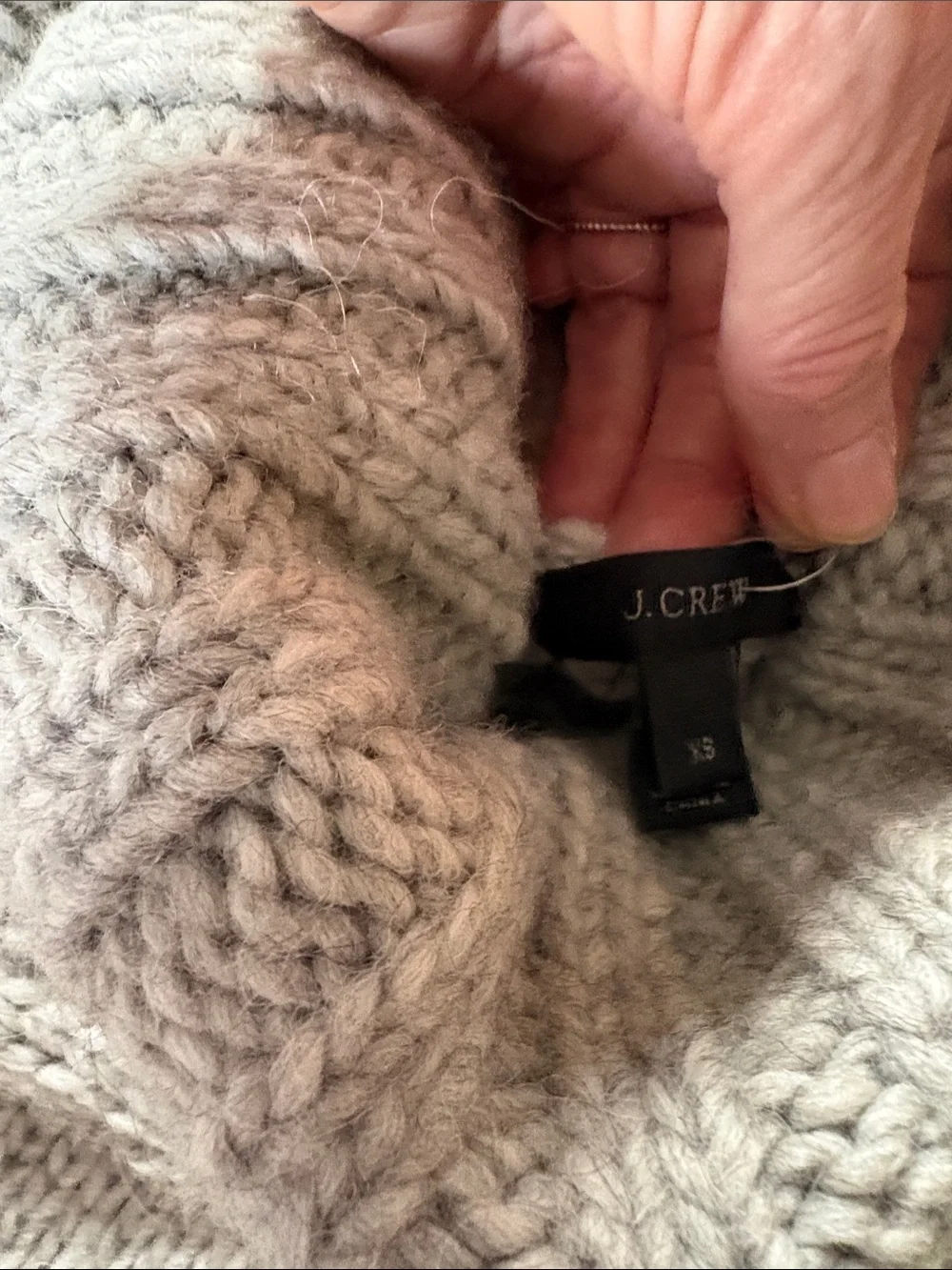 J. Crew Light Gray Chunky Wool Turtleneck Sweater